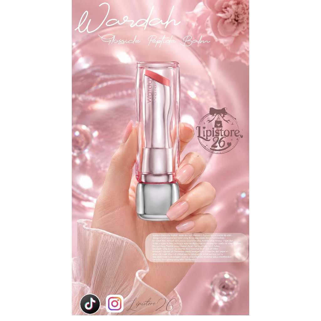 Wardah Glossicle Peptide Balm//LipBalm//wardah original