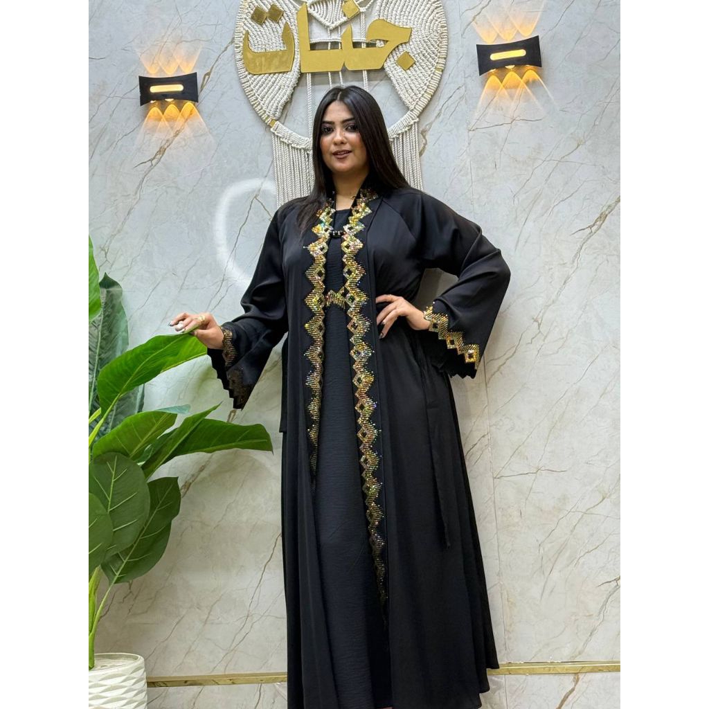 Gamis Abaya Hitam Cantik Bagus Untuk Pesta Dan Acara Mewah Elegant Original Import Dari Mesir Arab S