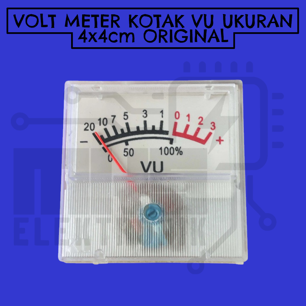 VOLT METER KOTAK VU UKURAN 4x4cm ORIGINAL