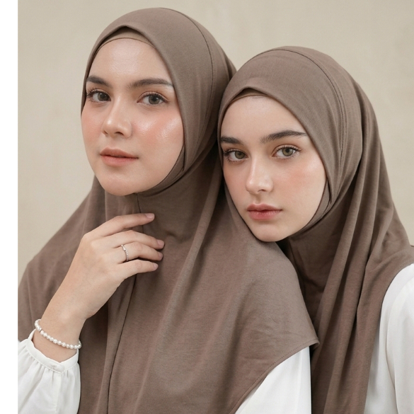 Hijab Bergo Dagu Malaysia Jersey Premium/Jilbab Bergo Malaysia