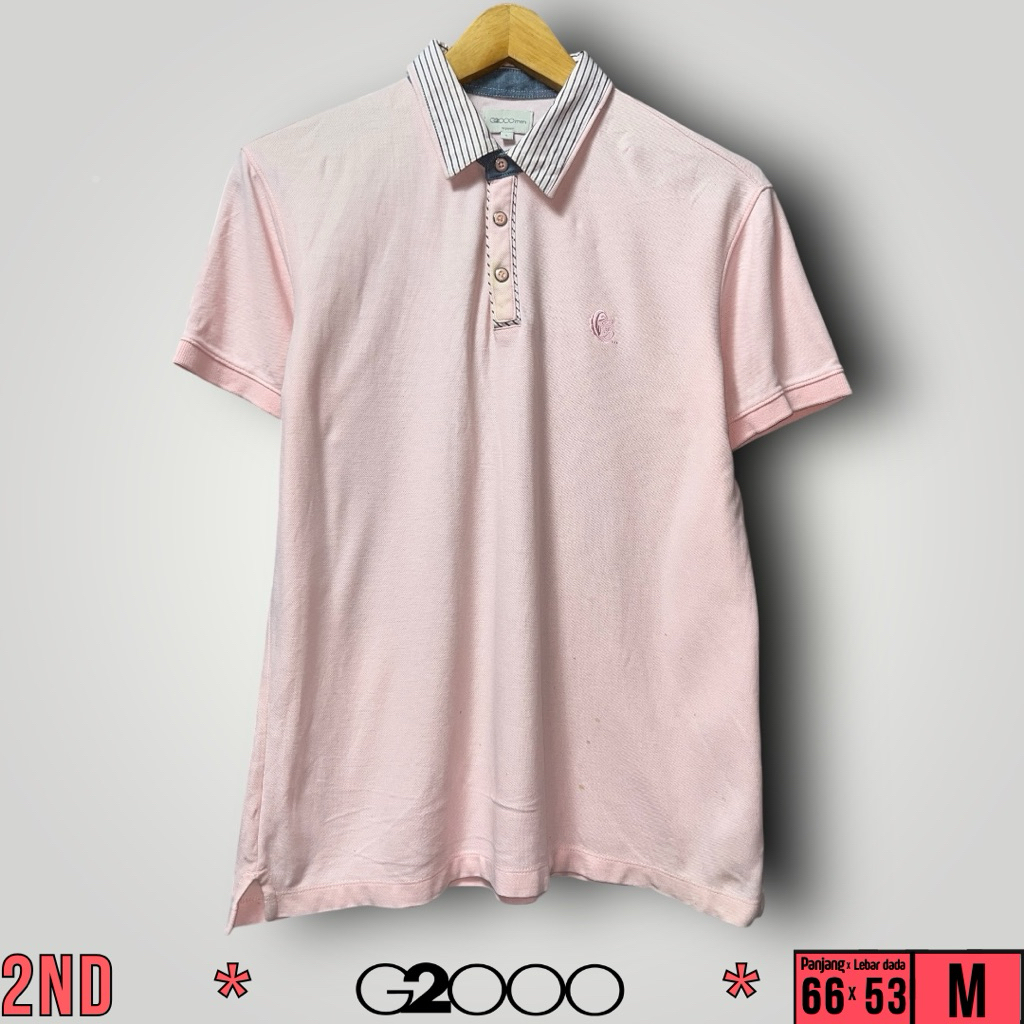 Kaos Polo Pria G2000 Pink Size M (66x53)cm