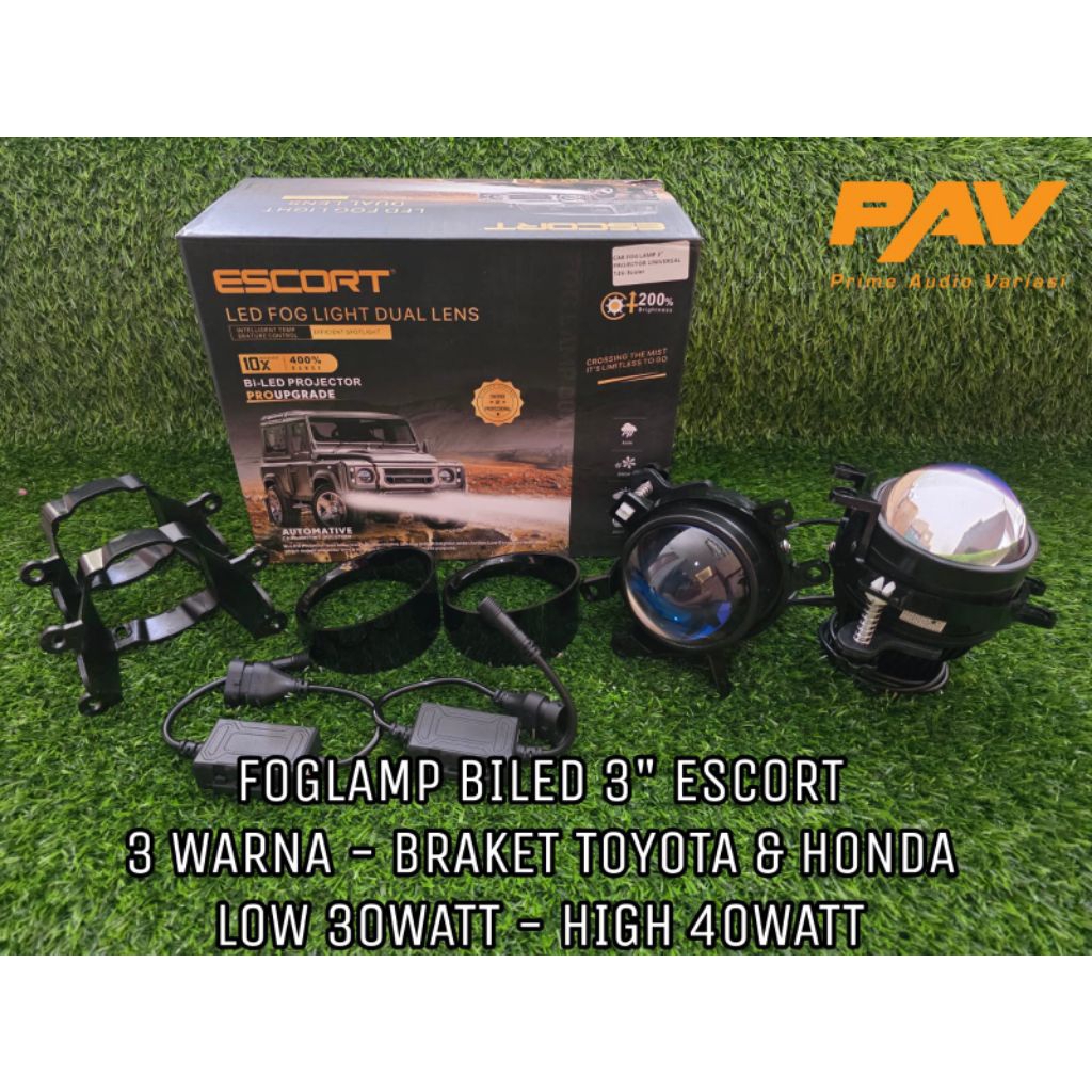 FOGLAMP BILED 3" ESCORT 3WARNA