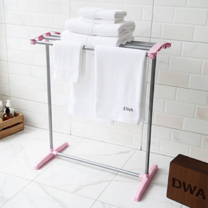 Rak Jemuran Baju Lipat Kokoh Anti Karat Stainless Steel Jemuran Handuk Portable Minimalis Hemat Temp