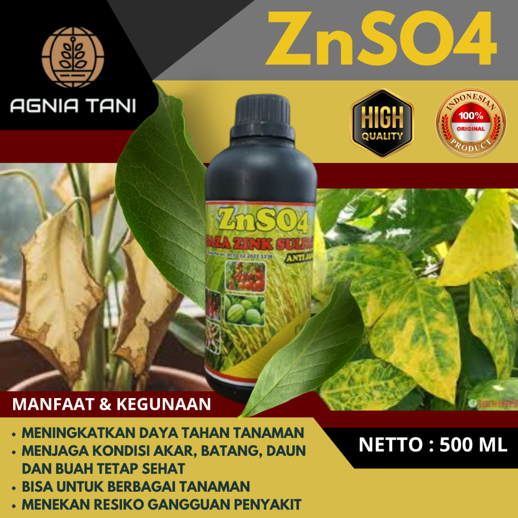 TERLARIS ZNSO4 GAZA Zinc Sulfate Cair Atasi Keriting & Bulai 500ml