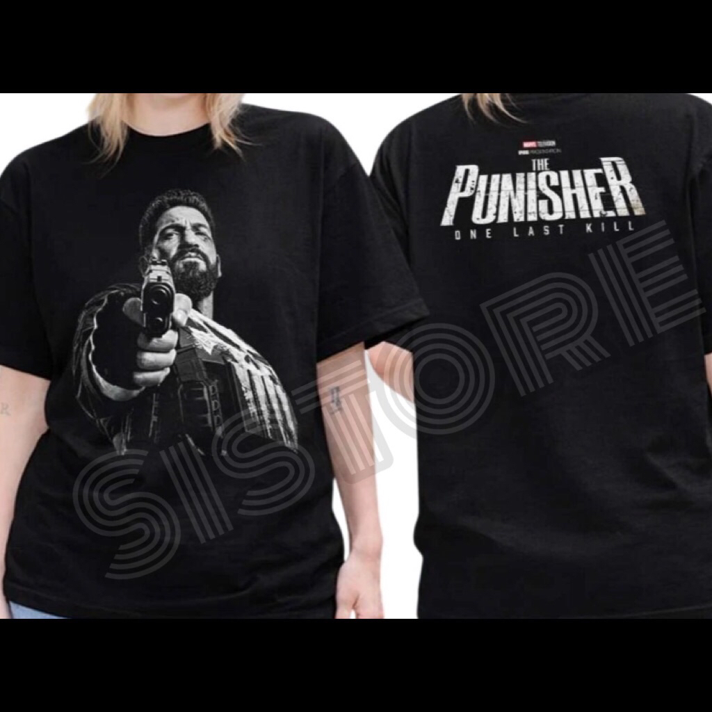 Kaos The Punisher One Last Kill Movie Tshirt Punisher Frank castle Jon Bernthal custom unisex