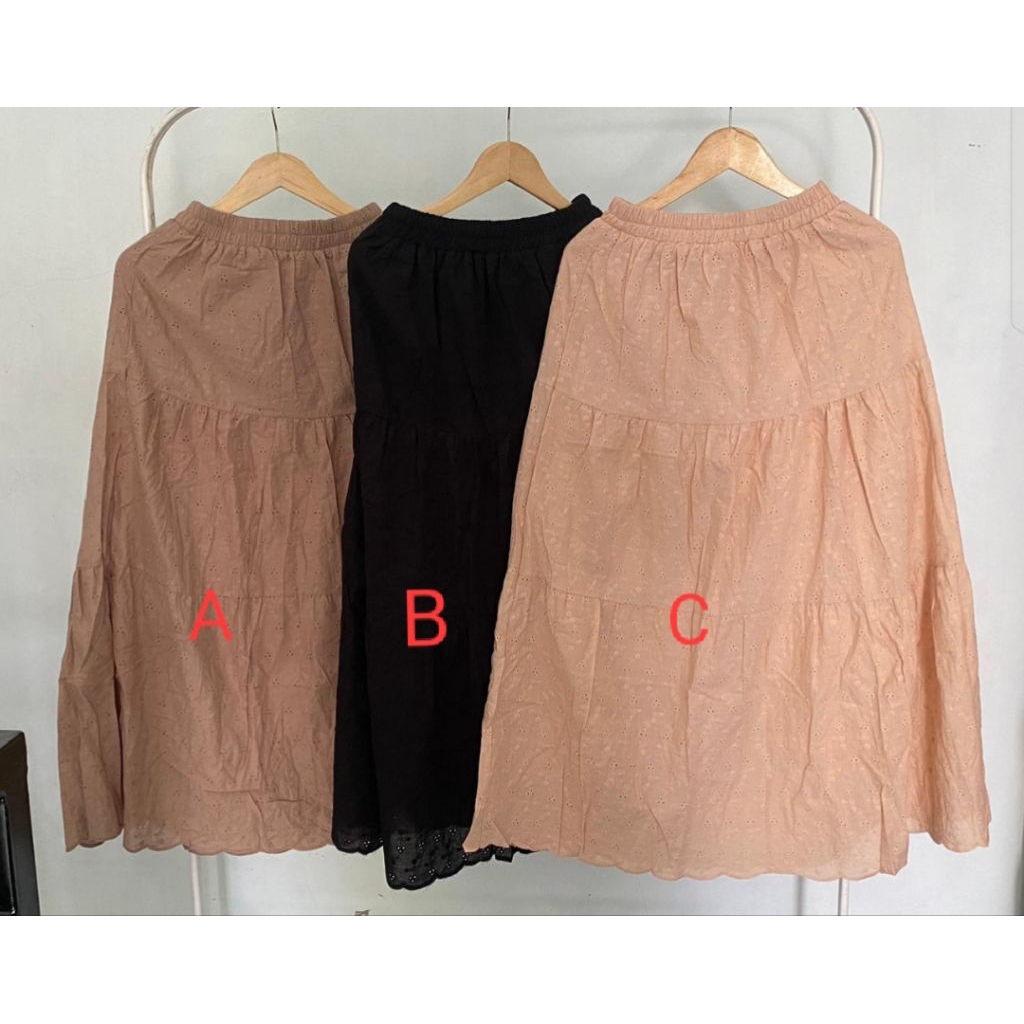 rok bordir katun bolong full furing/udah ada daleman