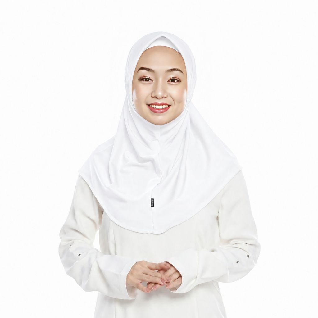 Kerudung Instan Jersey - Bergo Putih
