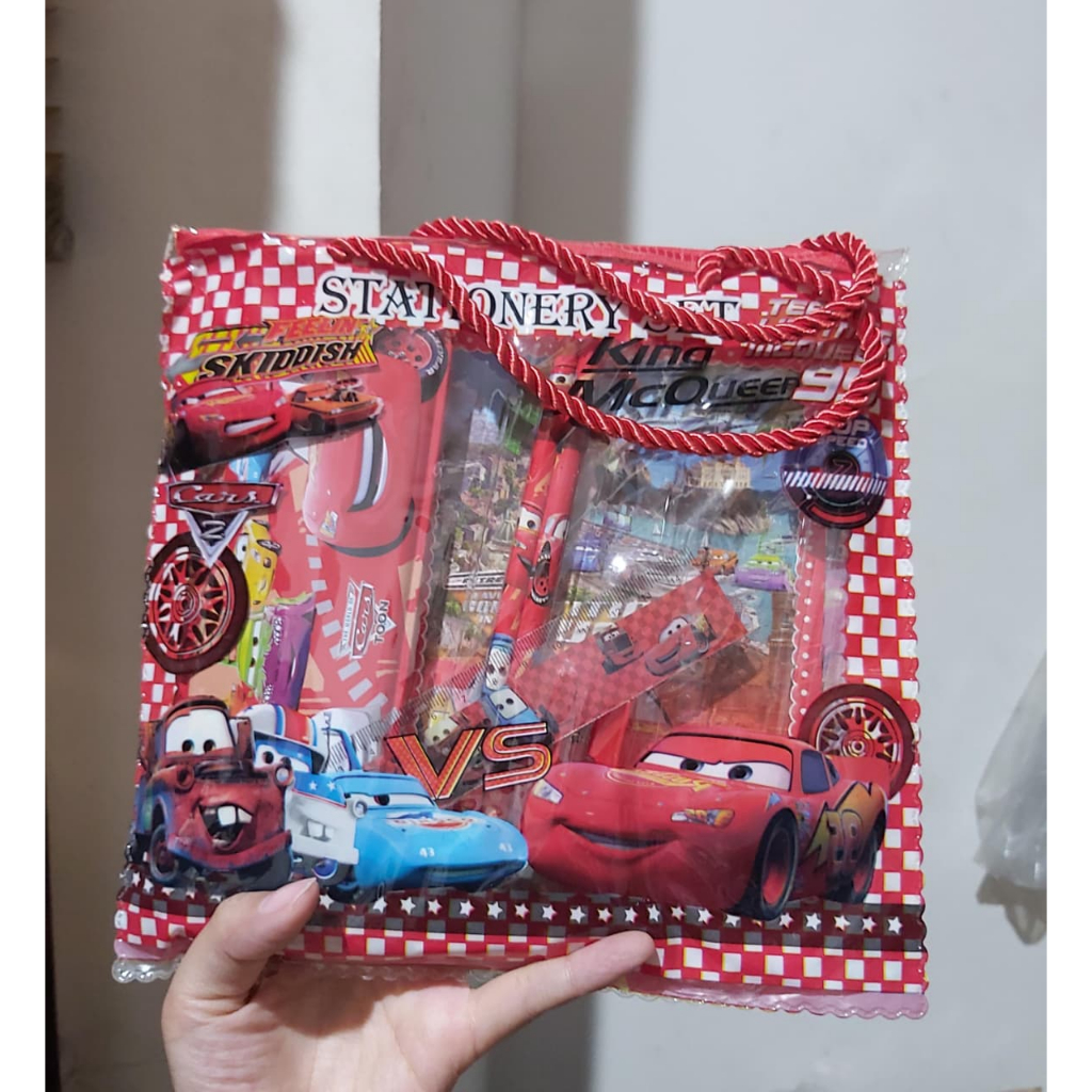 [FREE BUBBLE+DUS] Paket Alat Tulis Study Set Stationery Cars Mobil 8805 | Isi Lengkap Buku Catatan T