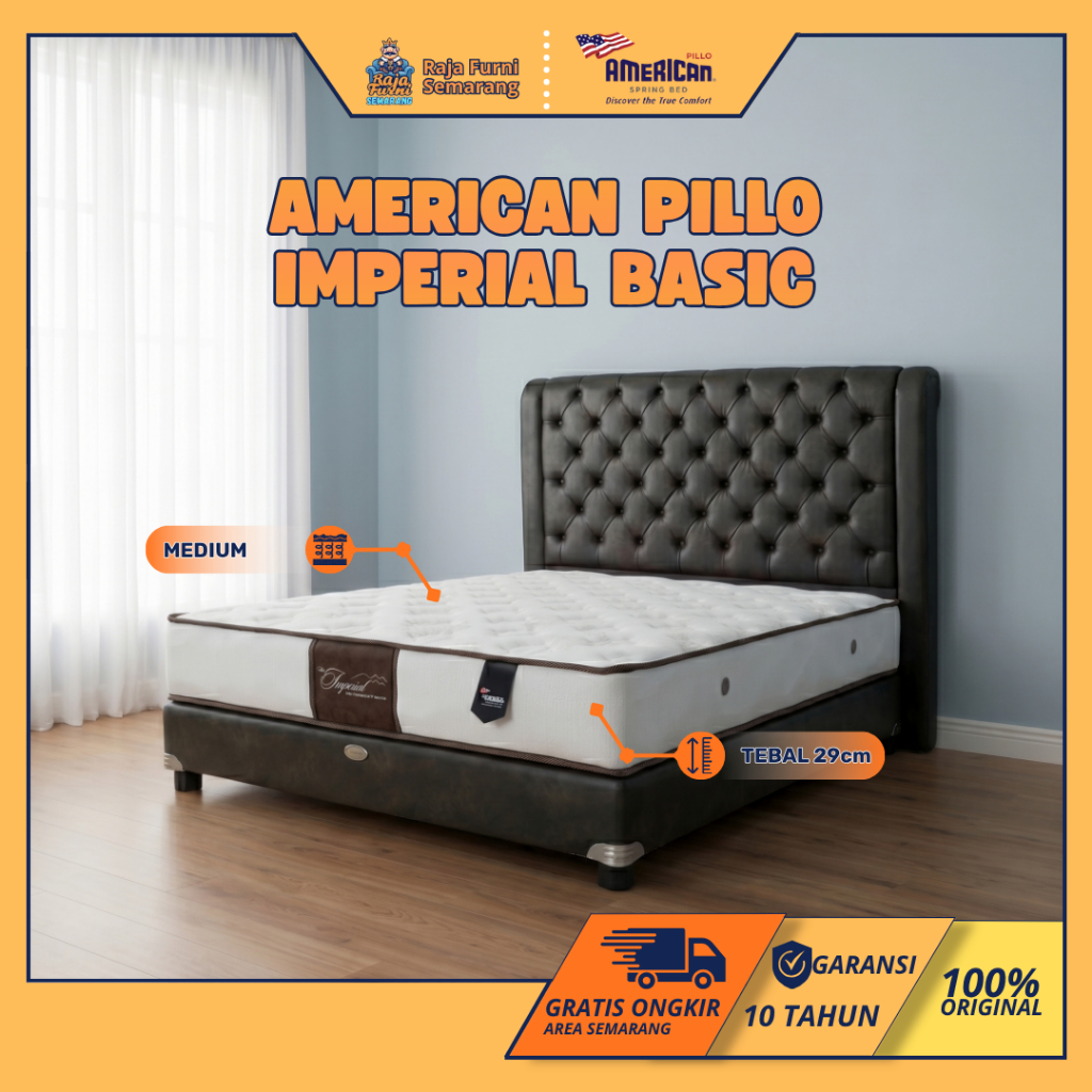 Kasur Springbed American Pillo Imperial Basic - Spring Bed Matras Semarang Free Ongkir