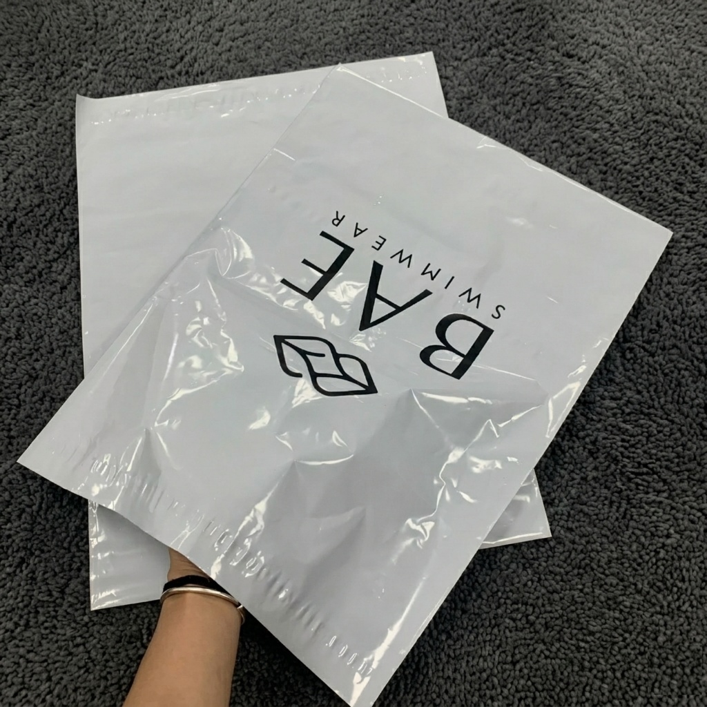 plastik polymailer, polymailer tebal, polymailer glossy, packing custom, packaging baju/jaket/kaos/h
