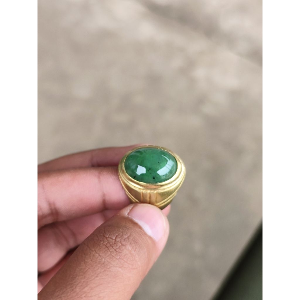 Giok Aceh HQ Ring Alpaka Ukuran 7