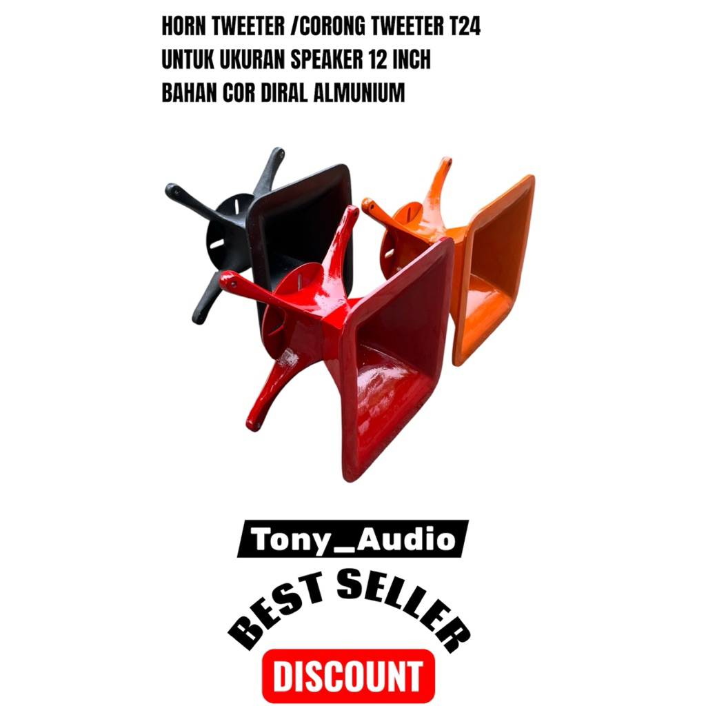 HORN TWEETER / CORONG TWEETER T24 UNTUK UKURAN SPEAKER 12 INCH BAHAN COR DIRAL ALMUNIUM