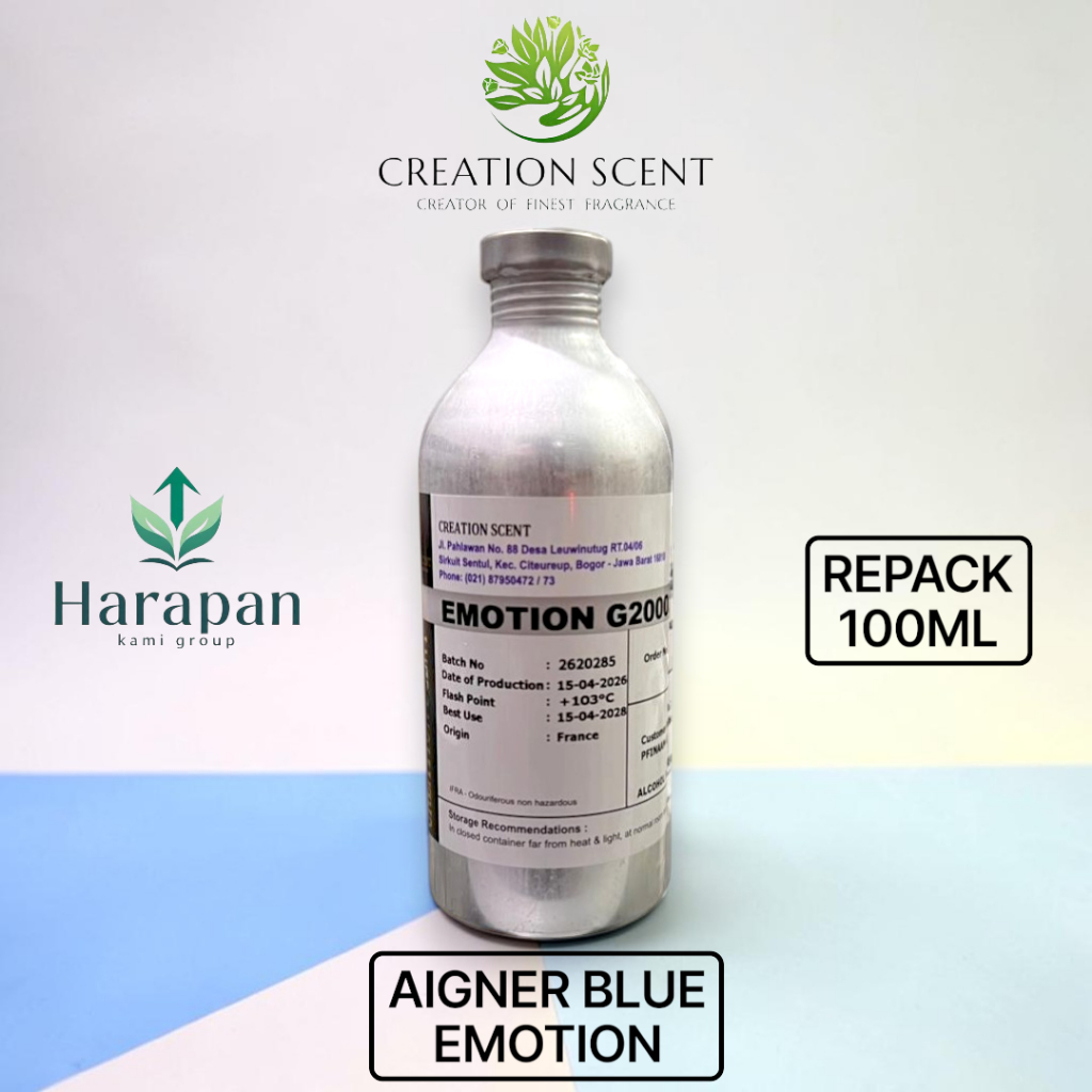 EMOTION BIBIT PARFUME AIGNER BLUE EMOTION BY CREATION SCENT REPACK 100ML