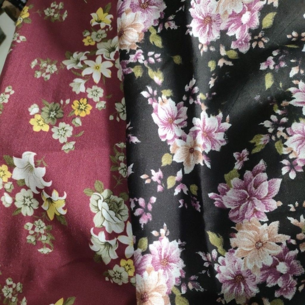kain armny silky motif bunga abstrak polos maxmara bunga abstrak Rayon katun motif polos