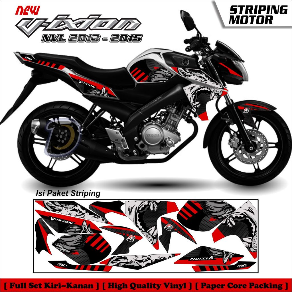 Stiker Motor Vixion Nvl 2013 2015 Striping Variasi Vixion Nvl Stiker Yamaha Vixion Lightning Serigal