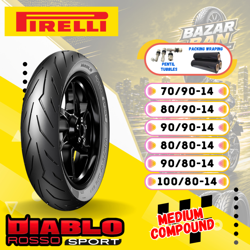 (PRODUKSI TERBARU) BAN PIRELLI DRS RING 14 / BAN PIRELLI MEDIUM COMPOUND DRSPORT / BAN TUBELESS PIRE