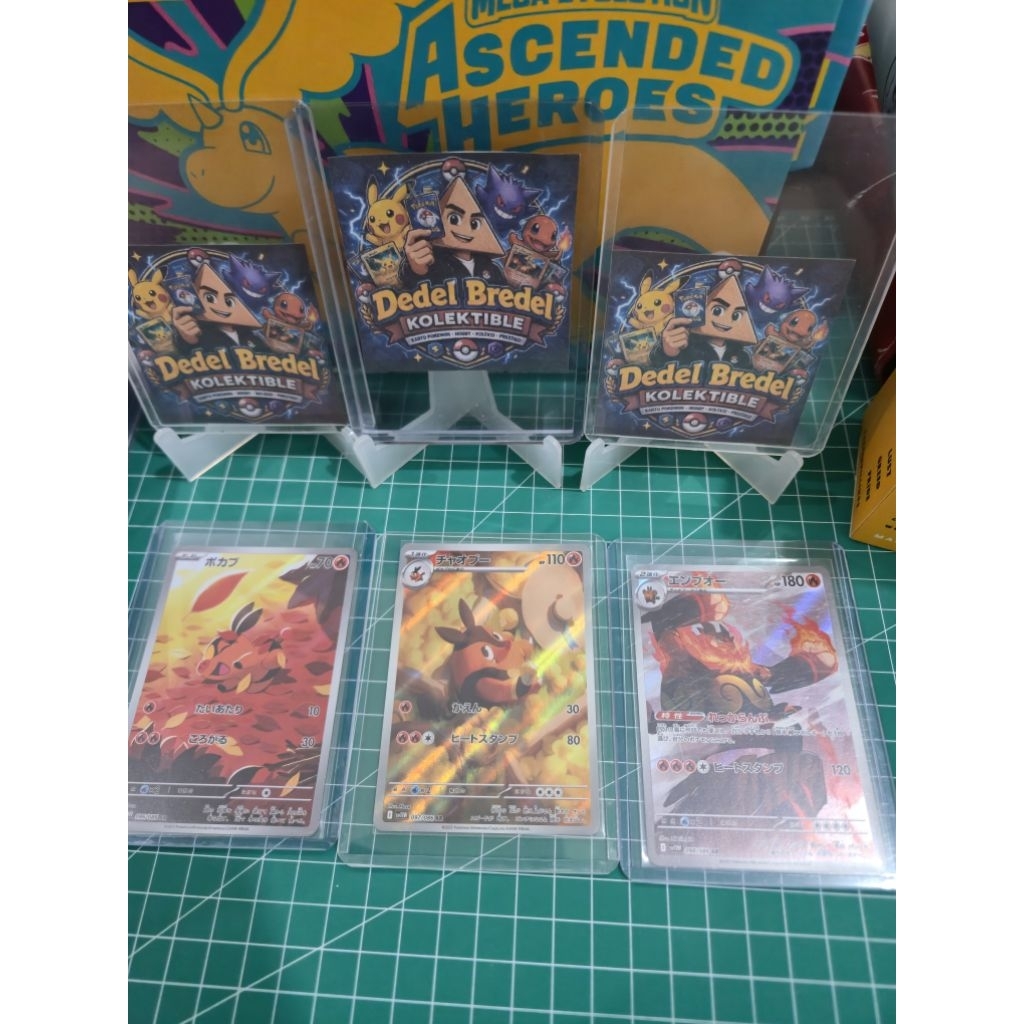 Kartu Pokemon Tepig Pignite Emboar AR Japanese (JP) Pokemon TCG