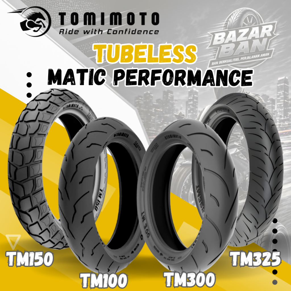 (PRODUKSI TERBARU) BAN TOMIMOTO TUBELESS RING 14 ( 80/80-14 / 80/90-14 / 90/80-14 / 90/90-14 / 100/8