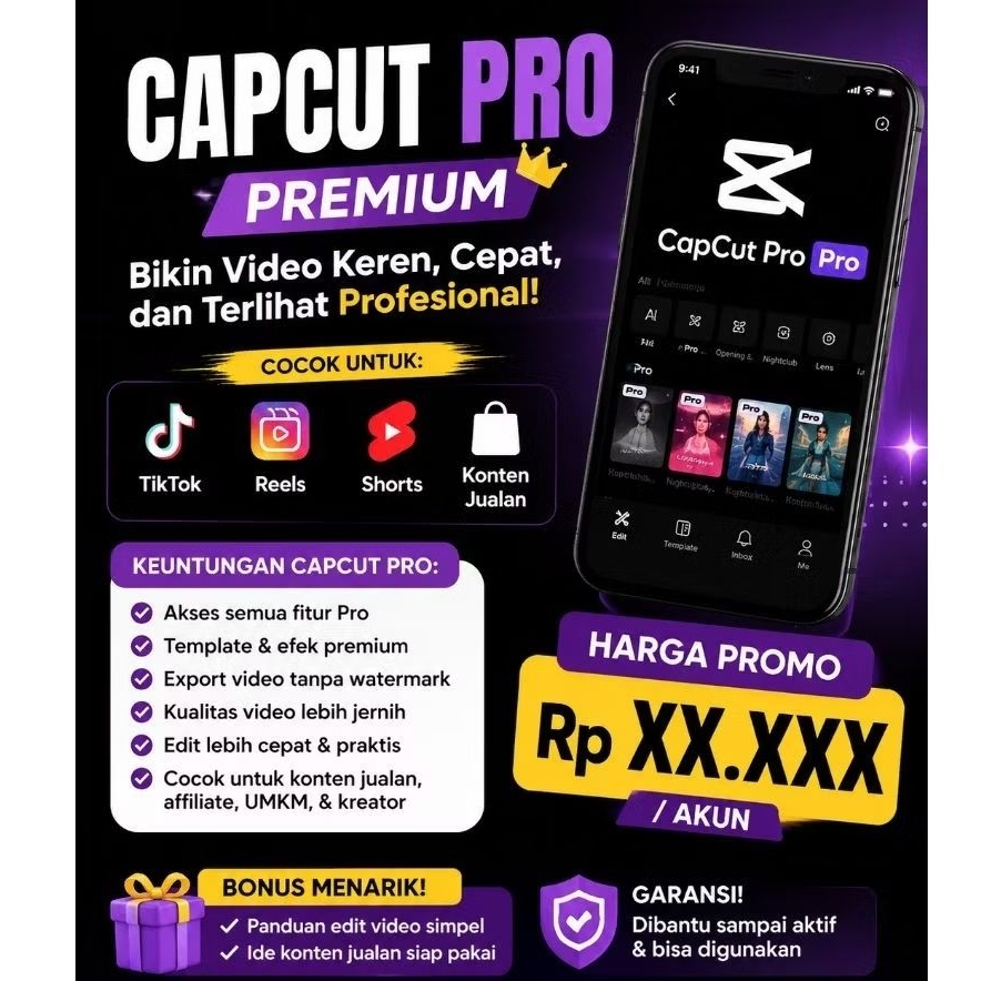 FULL SET MENYEDIAKAN TEMPLATE CAPCUT PRO PREMIUM CAPCUT KUALITI HD
