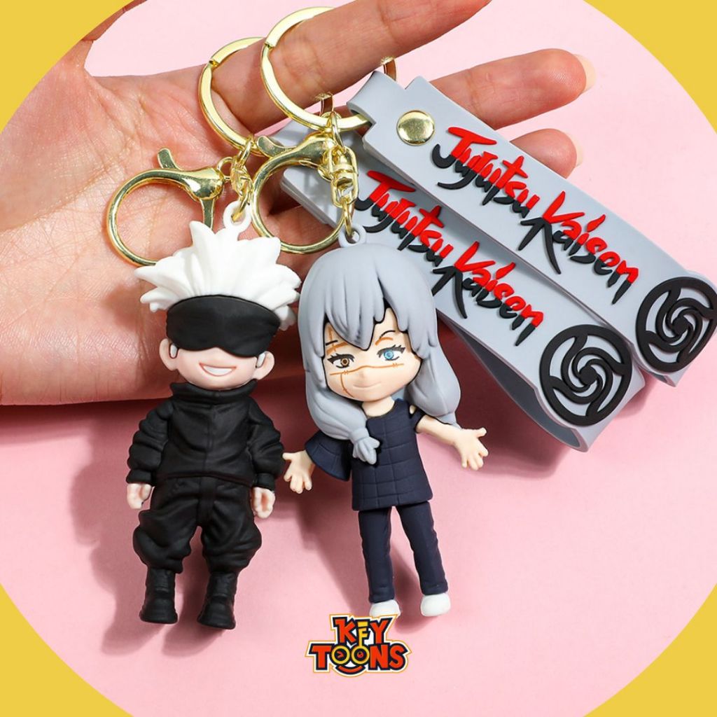 Gantungan Kunci Jujutsu Kaisen Big Anime 3D Premium PVC Gold Ring untuk Motor dan Tas Nanami Mahito 