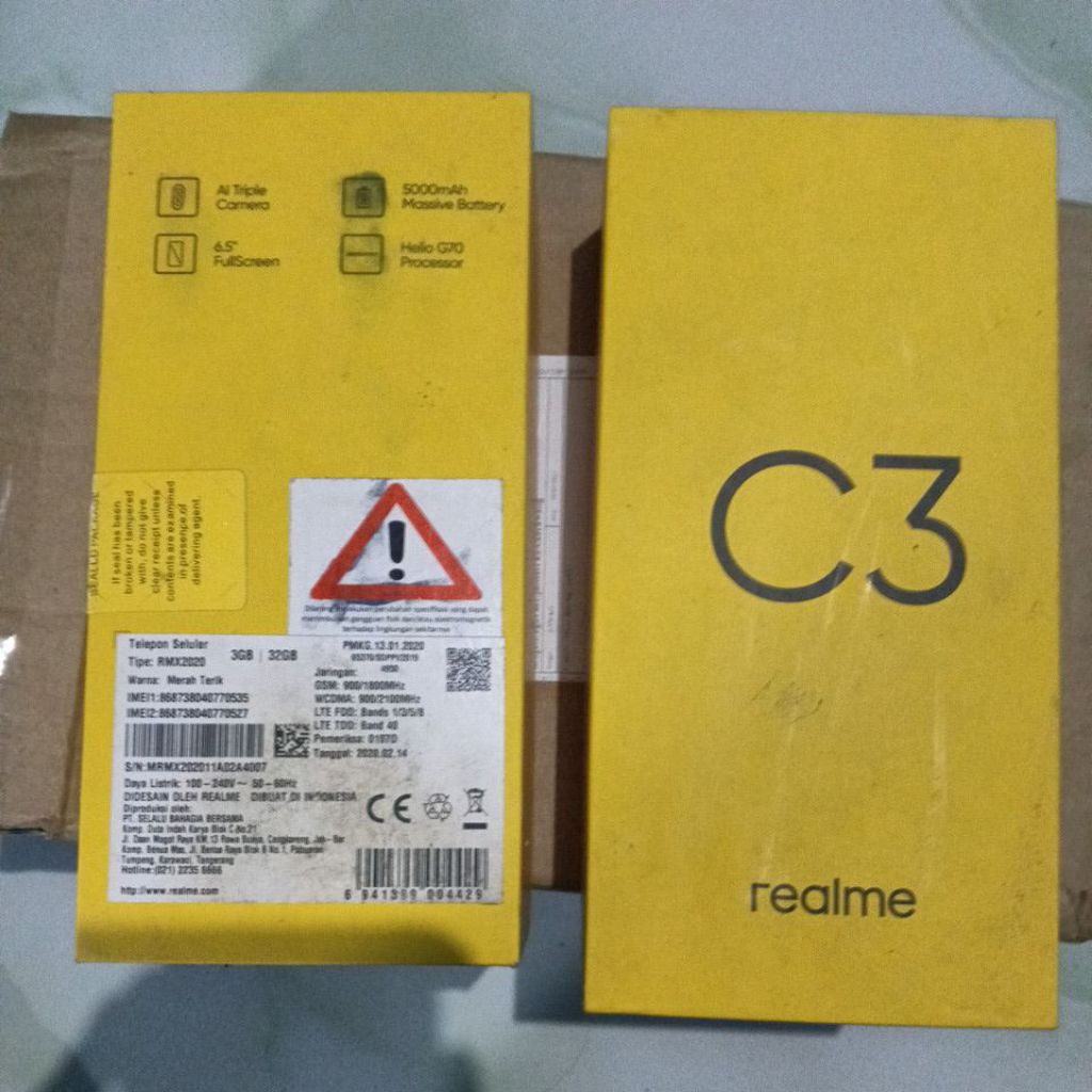 dus hp realme c3 ORI bekas