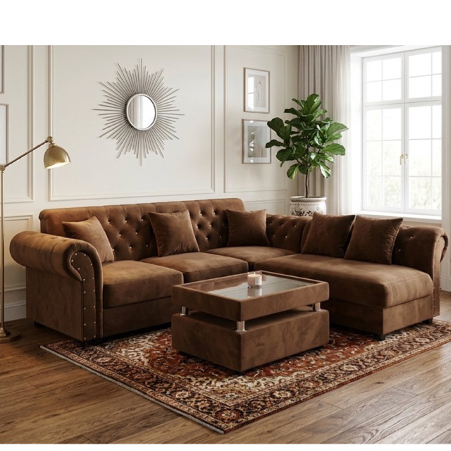 sofa l putus minimalis bludru gratis ongkir bandung