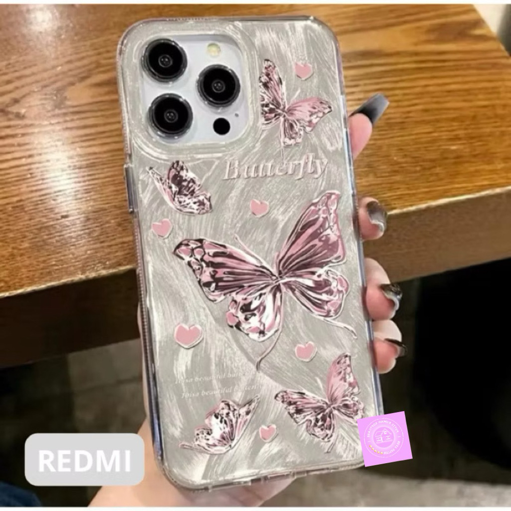 CASE BUTTERFLY PINKY HOLOGRAM CASE LUXURY BUTTERFLY FOR READMI FOR XIAOMI A1 A3 12C 13C 14C 9C 9A no