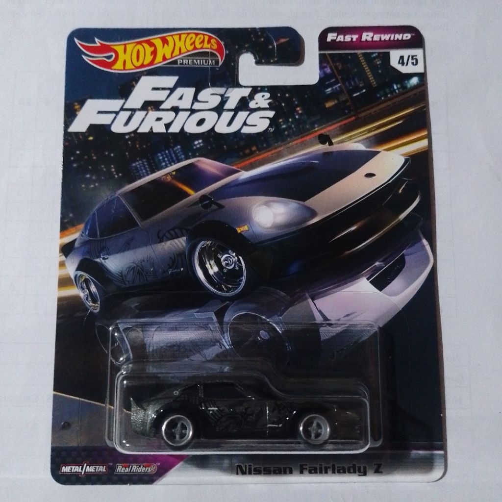 diecast hot wheels premium ban karet fast rewind nissan fairlady z hitam