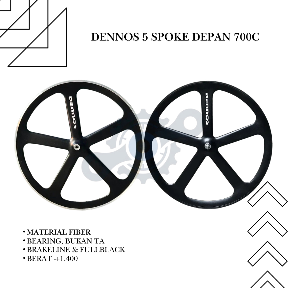 Velg Rims Dennos 5 Spoke 700C Bagian Depan Front