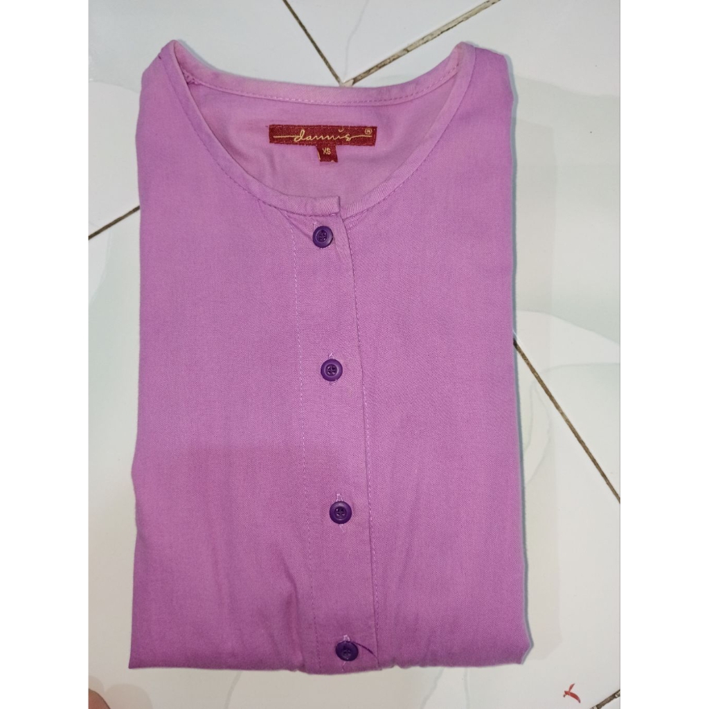 ​[PRELOVED] Gamis Dannis Original Ungu Kombinasi - Long Dress Katun Adem