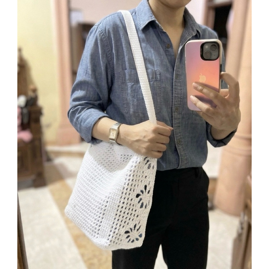 Tas rajut cantik | Net bag rajut | hobo bag rajut | Spider net bag