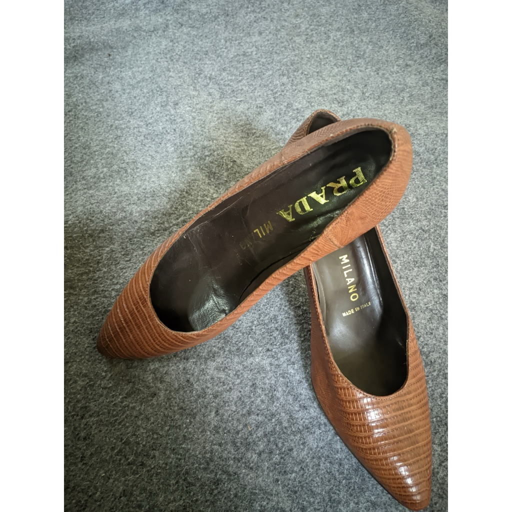 Prada Leather High Heels not Sandal Sandals Sendal Flatshoes Flat Shoes Espadrilles Mules