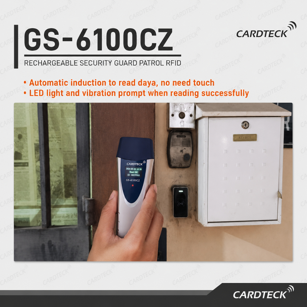 Cardteck GS6100CZ Guard Patrol RFID Proximity 125Khz Rechargeable Battery