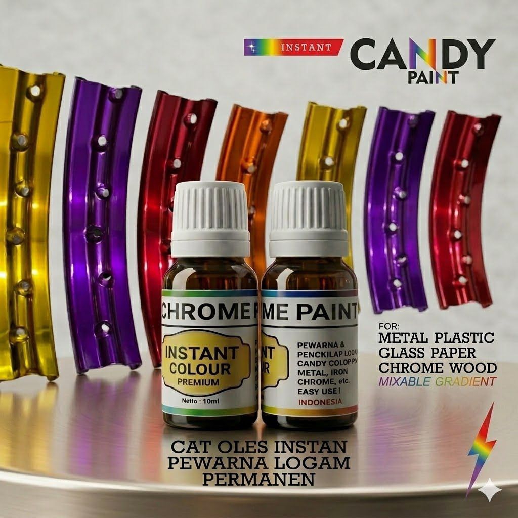 (OLES) Cat Candy Chrome Cat Oles Velg Cat Logam Permanen Pewarna Logam Cat Candy Paint 10ML