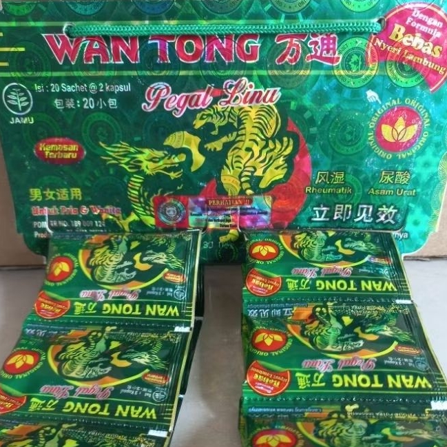 Wantong Hijau Kapsul Pegal Linu WAN TONG Original Kemasan Renceng