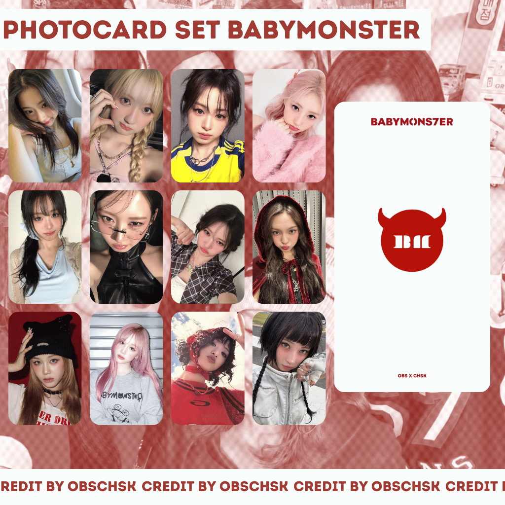 Photocard set Baby Monster / Photocard Unoffcial KPOP BABYMONSTER / PC Ahyeon Asa Ruka Chiquita Phar