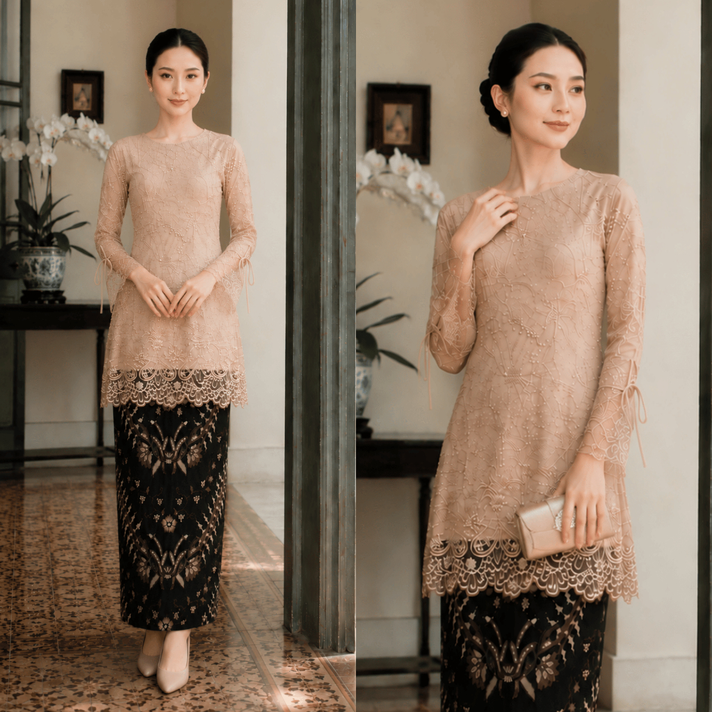 [Jumbo] Termurah Diana 2 Kebaya Terbaru Batik Couple Brokat Wanita/Baju Pasangan/Kemeja Lamaran Adiv