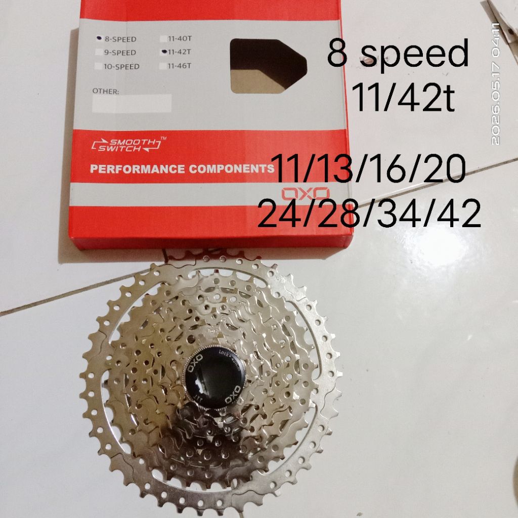 Gear 8 speed oxo 11-42t sprocket 8 speed termurah utk nanjak