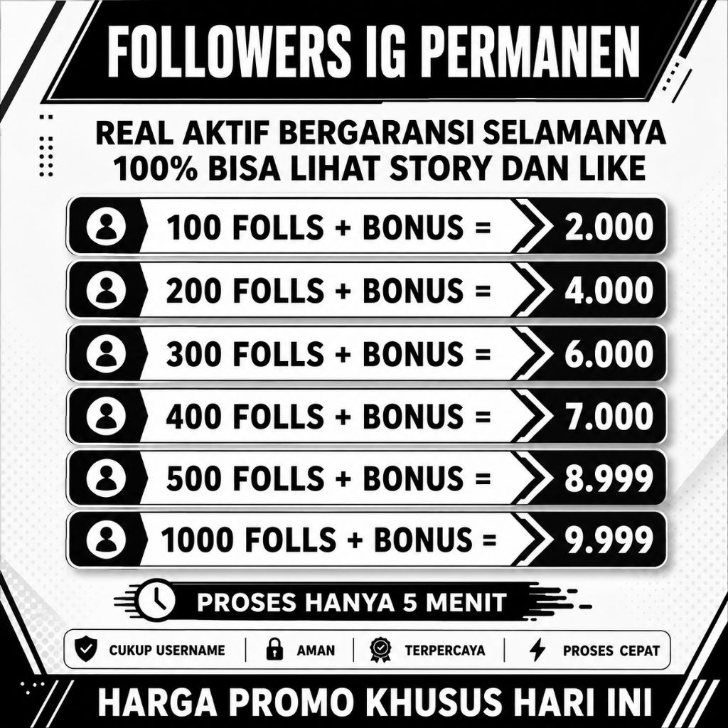 FOLLOWERS IG PERMANEN GLOBAL MURAH