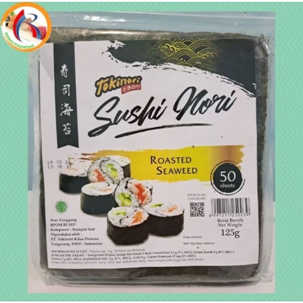 TokiNori Sushi Lembaran isi 50 Lembar HALAL