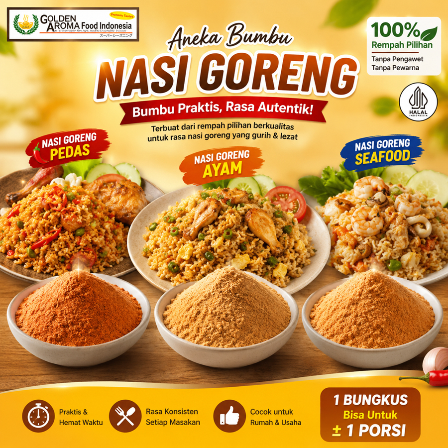 Aneka Bumbu Nasi Goreng Ayam, Nasi Goreng Seafood, Nasi Goreng Pedas 100gr GAFI Seasoning Powder