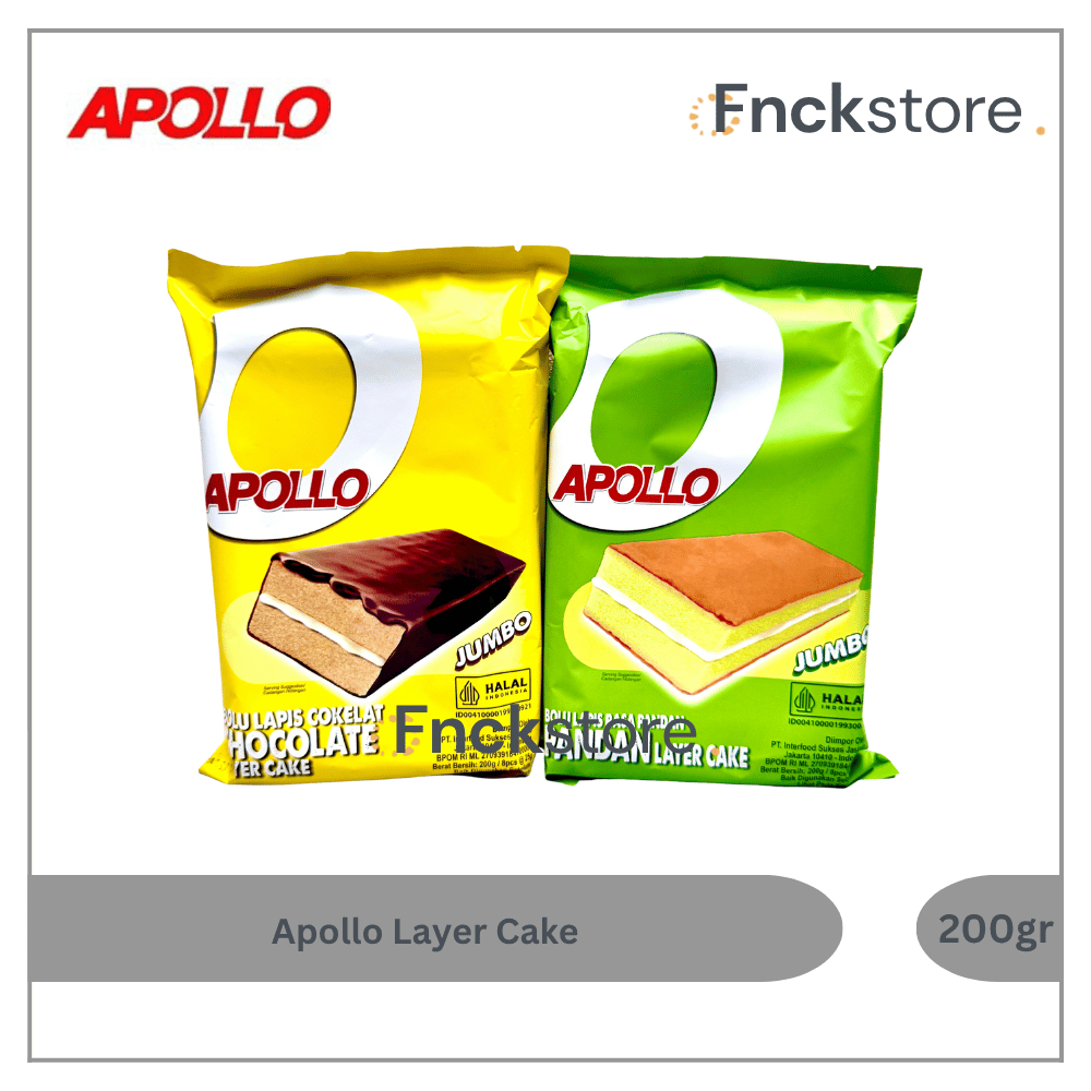 Apollo Layer Cake Bolu Pandan Chocolate 200gr