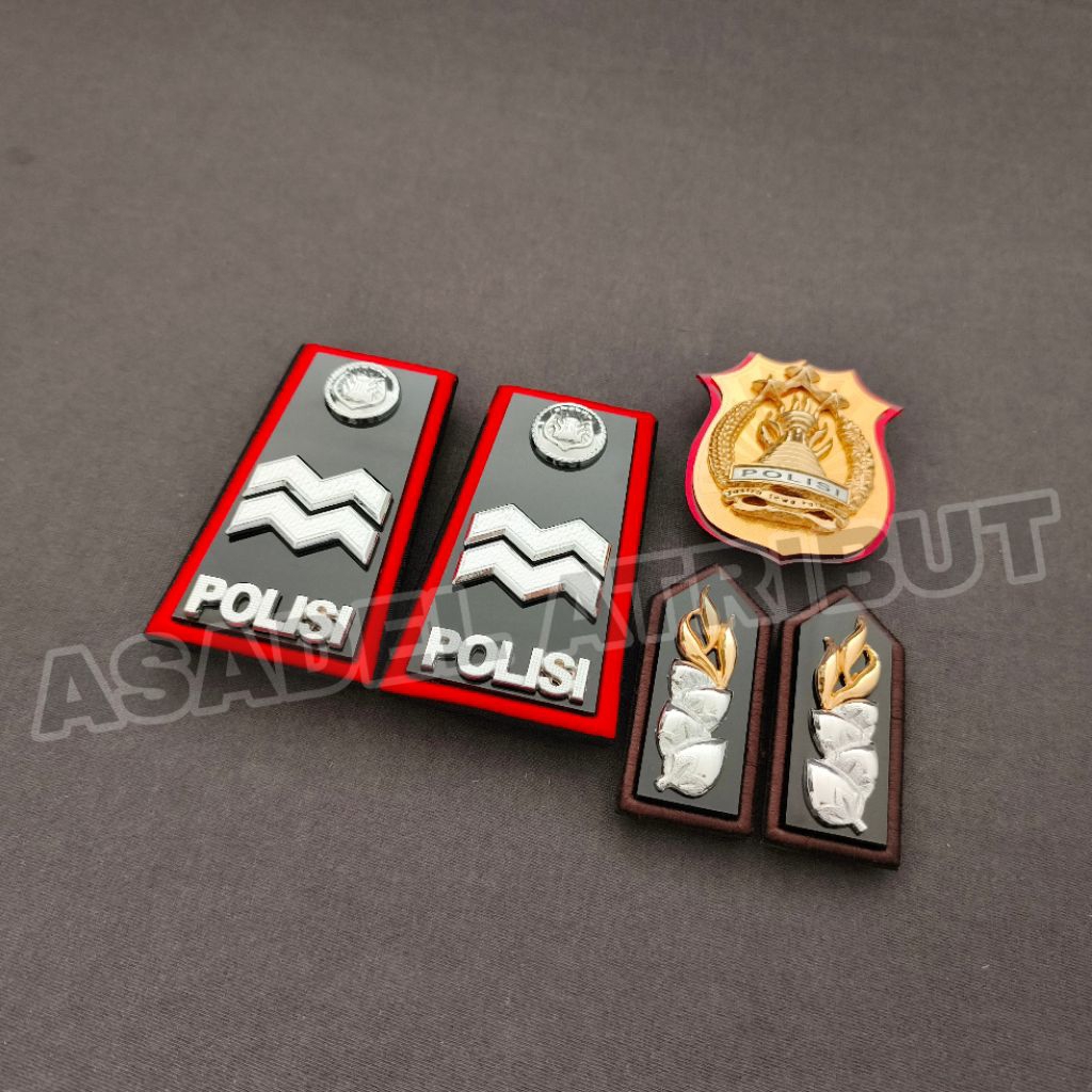 SET KOMPLIT PANGKAT AIPTU PDH LIS BORDIR MERAH / PANGKAT AIPTU PDH POLRI / PANGKAT AIPTU PDH LIS BOR