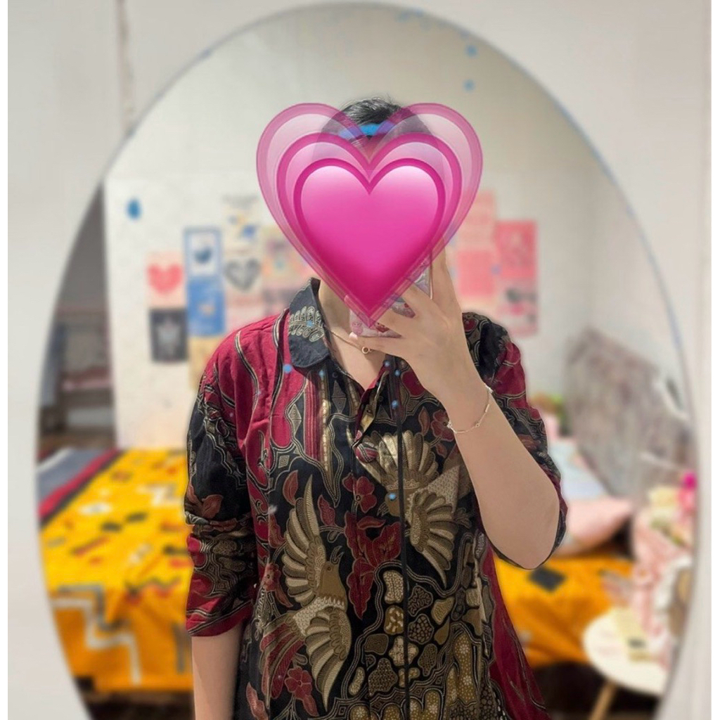 Batik Merah Kemeja Shirt Wanita