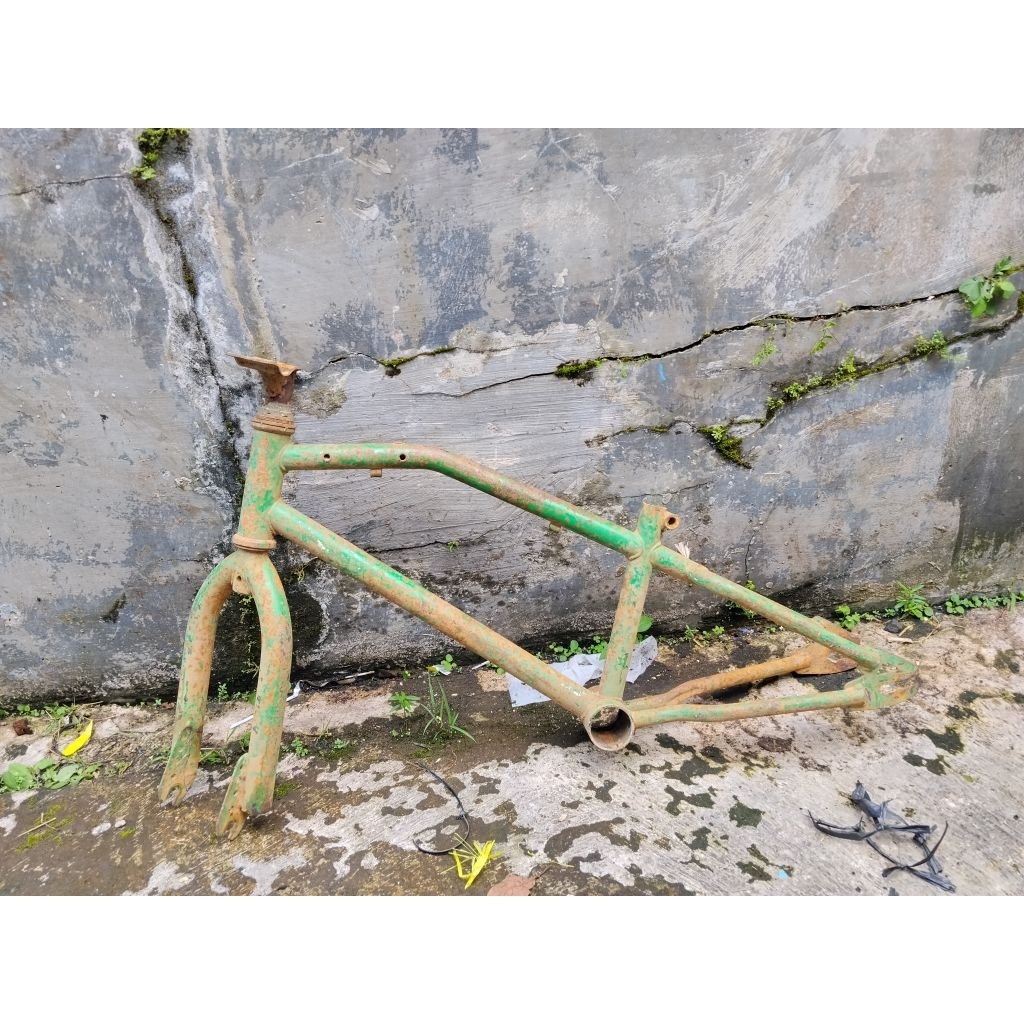 Frame fork sepeda bmx Wimcycle Metalizer Aggressor MTX ban 16" antik rare