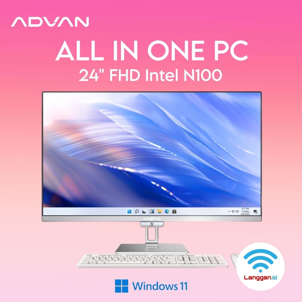 Advan All In One PC N100 Intel N100 Layar 24 Inch FHD Ram 4GB SSD 128 Upgradable Windows 11 Advan On