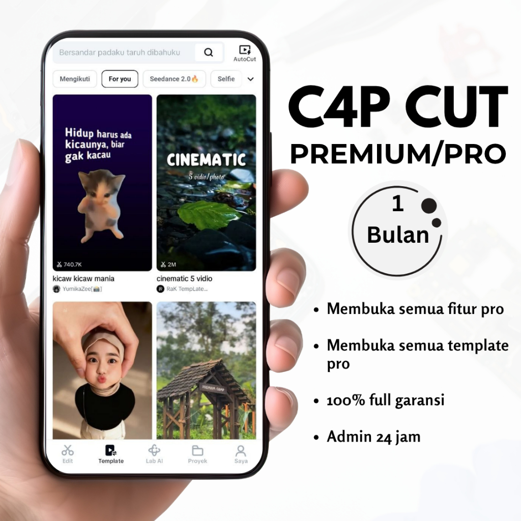 [cp 1bulan] Editing CapCut Pro Premium Ribuan Template Bergaransi & proses cepat