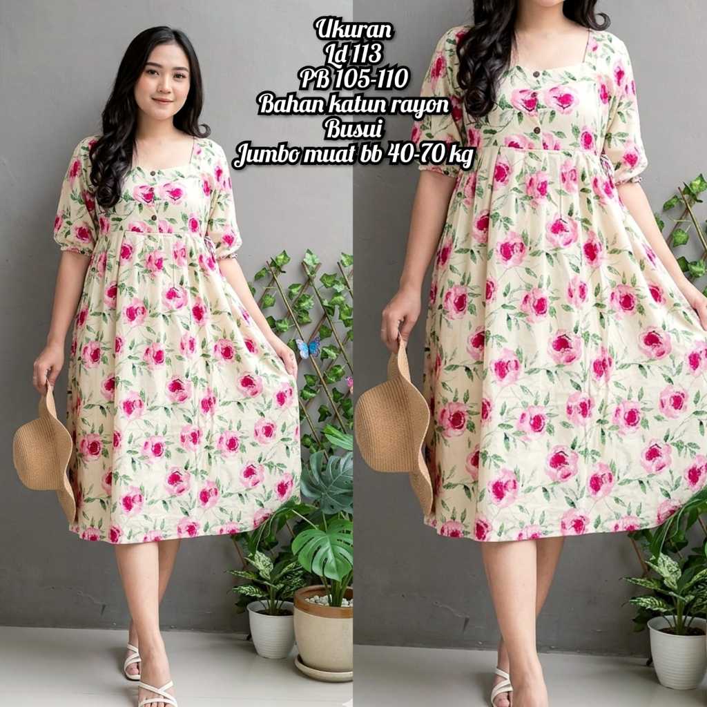 DRESS JUMBO DANIRA BB 70 MASUK/ DASTER BUSUI/ DASTER IBU HAMIL/ DASTER KERUT/ DASTER KEKINIAN / DAST