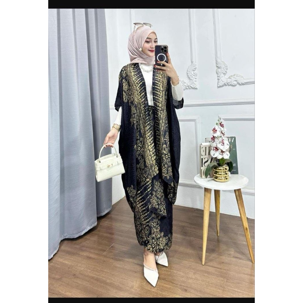 SET OUTER VISCOSE BATIK CAP