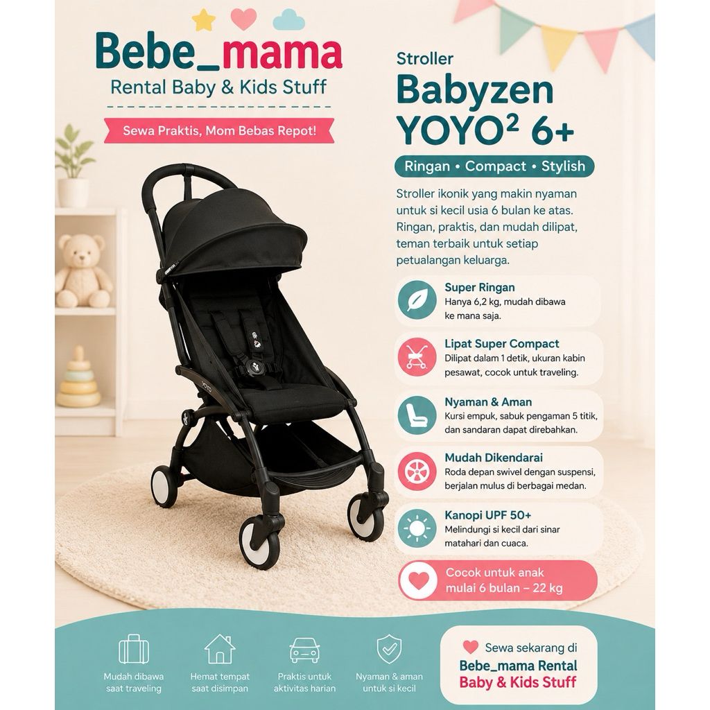 PROMO MEI FREE ONGKIR Pulang - Sewa Stroller Babyzen Yoyo 2